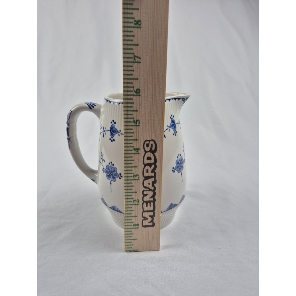 Furnivals Denmark Blue & White Ironstone Creamer Pitcher England Vintage Milk - Picture 7 of 9